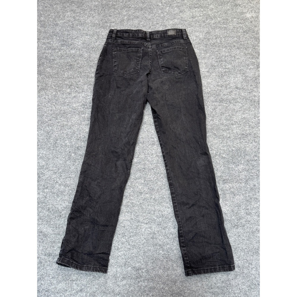 Lee Instantly Slims High Rise‎ Relaxed Straight Leg Jeans Black Womens 4 Medium - Picture 5 of 12